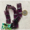 Rose mauve grenat translucide carr pampille en cristal taill 20 par 20 mm par 15 units