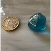 Bille forme diamant turquoise translucide diamtre 25 mm  l'unit en verre 