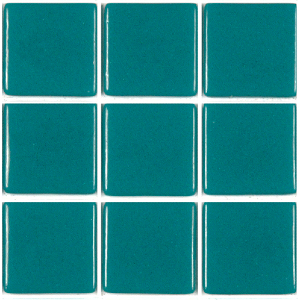 Vert turquoise bleu canard mosaïque émaux brillant bord droit 2,3 cm par plaquette de 20 carreaux