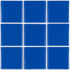 Bleu cobalt bleu de France mosaque maux brillant bord droit 2,3 cm par plaquette 20 carreaux