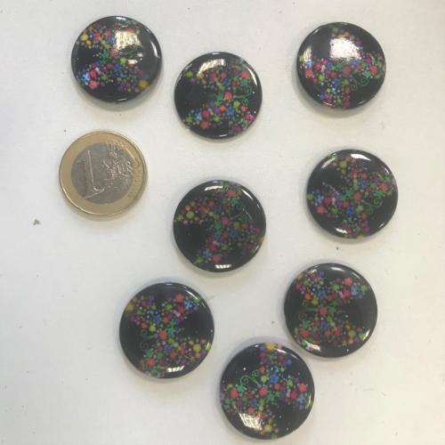 Cabochon perle en nacre 24 mm ronds liberty papillon par 8 unités