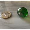 Bille forme diamant vert meraude translucide diamtre 25 mm  l'unit en verre 
