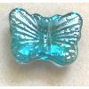 Bille forme papillon bleu cyan translucide diamtre 35mm  l'unit en verre 