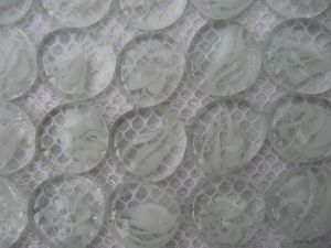 Blanc bille de verre plate blanc ruban translucide taille 30 mm par 10 unités