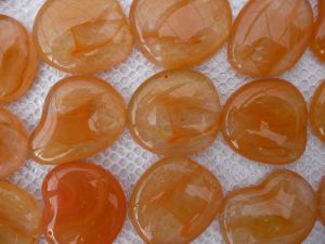 Orange bille de verre plate orange clair galet de 40 mm par 5