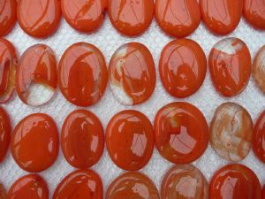Orange bille de verre plate orange foncé galet de 40 mm par 5