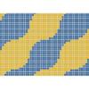 Mosaïque décor DESERT ondes jaune bleu turquoise par 1 M²
