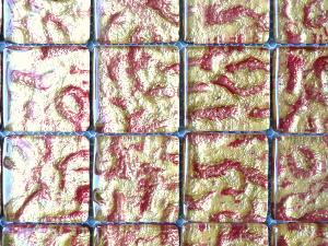 Mosaique rouge cuivré et doré brillant botanic 8 mm épaisseur par plaque de 32 cm