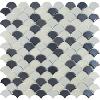 Blanc noir nacré et gris mat mosaïque écaille par plaque de 30 par 30 cm