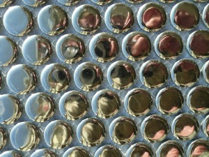 Gris argent mosaïque pastille ronde métallisé diamètre 19 mm brillant par 100 grammes