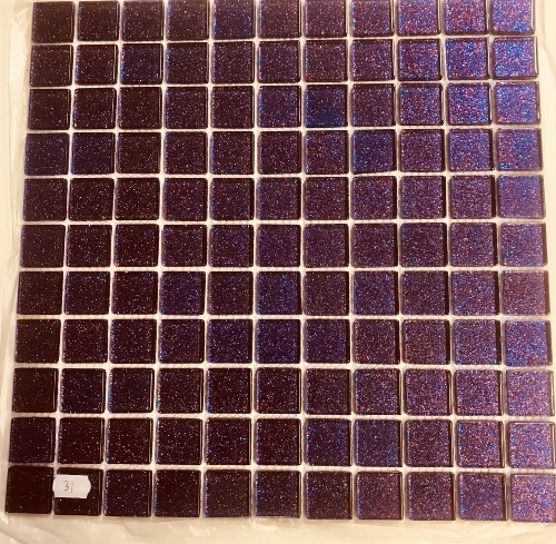 Bleu violet foncé paillette mosaïque vetrocristal 2.5 cm par 100g