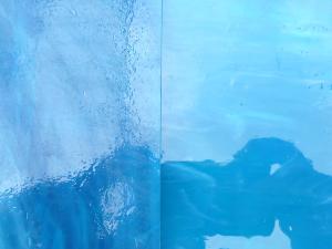 Bleu turquoise verre semi translucide plaque de 30 par 20 cm