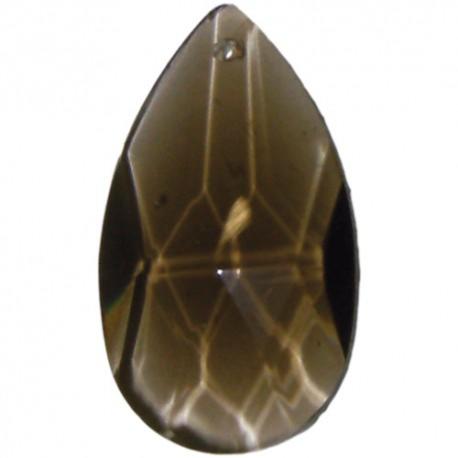 Gris brun Pampille baroque en cristal taillé 44 par 26 mm par 2