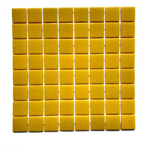 Jaune moutarde 4 cm mosaïque émaux brillant par plaque 32 cm collé HTK