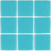 Bleu cyan mosaïque émaux 2.4 cm brillant pleine masse plaque 33 cm