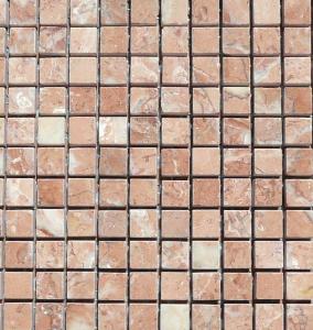 Rose et blanc brillant mosaïque 1.5 cm marbre plaque de 30.5 cm