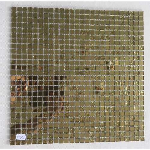 Jaune doré mosaïque micro miroir 1 cm mix gold martelé lisse brillant par 169 carrés