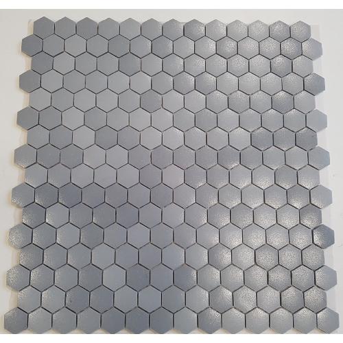 Gris hexagone mosaïque émaux mat par plaque de 33 cm collé HTK