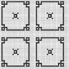 Mosaïque décor BEMOL carré noir et blanc mat satiné par 1 M²