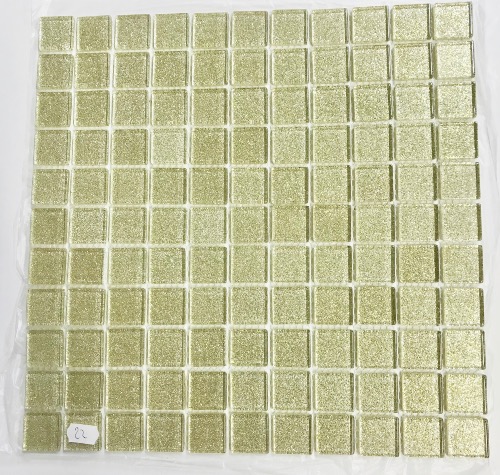 Jaune clair platine paillette mosaïque vetrocristal 2.5 cm par 100g