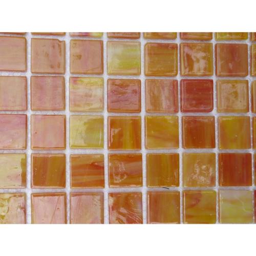 Jaune orange saturne mosaïque Tiffany par 16 carreaux