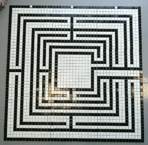 Mosaique pâte de verre décor labyrinthe n°1 en pates de verre 1m² pour douche