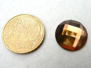 Brun ambre cabochon facette mosaïque miroir 15 mm diamètre à la pièce