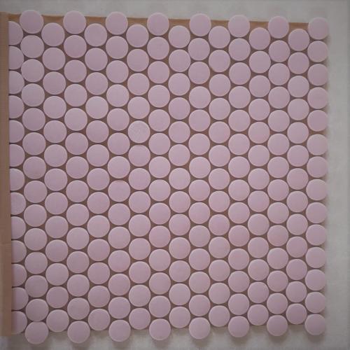 Rose boudoir mat rond pastille mosaïque émaux par plaque 33 cm pour Vrac