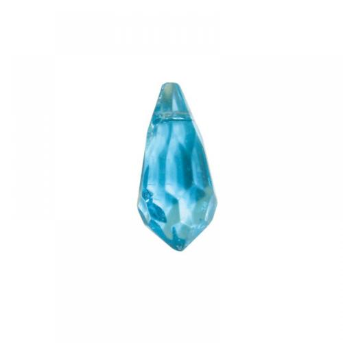 Bleu turquoise translucide pampille goutte ronde en cristal taillé 20 par 10 mm par 25 unités