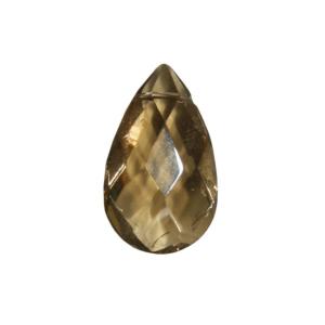 Gris brun Pampille goutte ronde en cristal taillé 25 par 15 mm par 25 unités