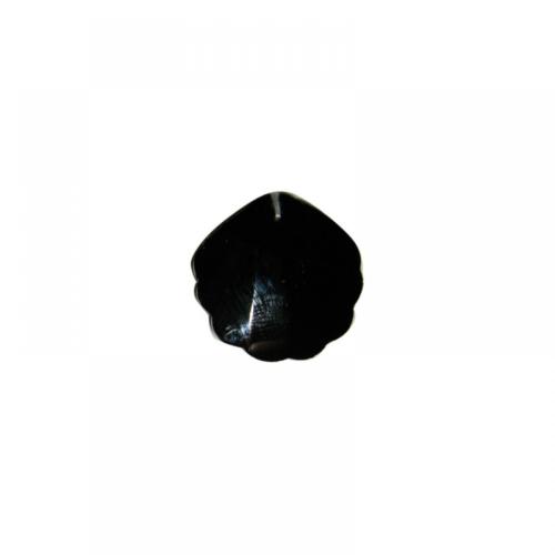 Coquille Saint Jacques noir opaque facette cristal taillé 26 mm