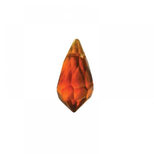 Brun ambre clair pampille goutte ronde en cristal taillé 20 par 10 mm par 25 unités