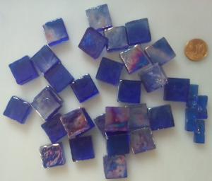 Bleu cobalt Smalto dalle de verre translucide 2 cm par 200 grammes