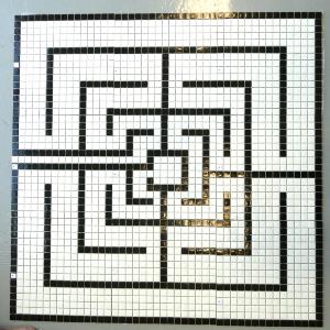 Mosaique pâte de verre décor labyrinthe n°2 pâtes de verre 1m² pour sol et mur