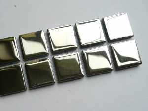 Gris argenté mosaïque lisse vetrocristal 2.5 cm par 12 carreaux