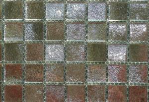 Argent mosaïque strié vetrocristal 2.5 cm par plaque de 30*30 cm