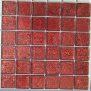 Rouge mosaïque feuille rouge cuivre ALILANTO 4.8 cm mosaïque émaux vetrocristal par M2