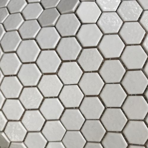 Blanc pur / muguet mosaïque émaux de Briare  hexagone par 100g