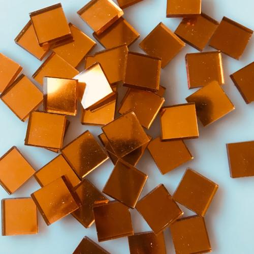 Orange cuivre mosaïque métal lisse 2 cm précieux vendu à l'unité