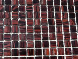 Rouge brun micro 1 cm mosaïque gemme pâte de verre par 80 carreaux