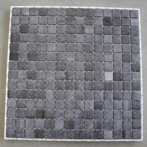 Noir granito mosaïque émaux brillant bord droit 2,3 cm par plaquette 20 carreaux