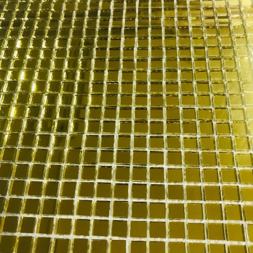 Jaune mosaïque micro miroir doré 1 cm par 1 cm par M²