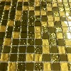 Jaune mosaïque miroir doré mix effets martelé mat lisse et brillant 1.5 cm plaque 30 cm