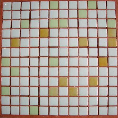 Blanc et jaune mélange SEYCHELLES N°8-9-10 mosaïque émaux brillant mix couleurs plaque 33 cm