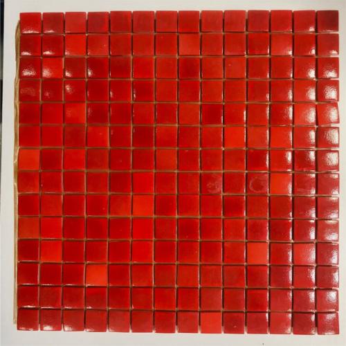 Rouge intense chroma mosaïque émaux 2.4 cm brillant pleine masse plaque pour loisirs créatifs