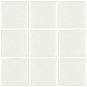 Blanc 4 cm mosaïque émaux brillant par plaque 32 cm sur papier belle face