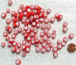 Millefiori rouge visage diamètre de 8 mm par 50g