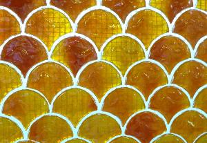 Orange mosaïque écaille en verre nacré vendu par 4