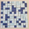 Mix bleu clair azur au bleu foncé mosaïque 2.4 cm mat grès antique plaque 30 cm