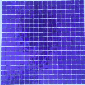 Bleu foncé violet mosaïque miroir martelé par plaque 30 cm